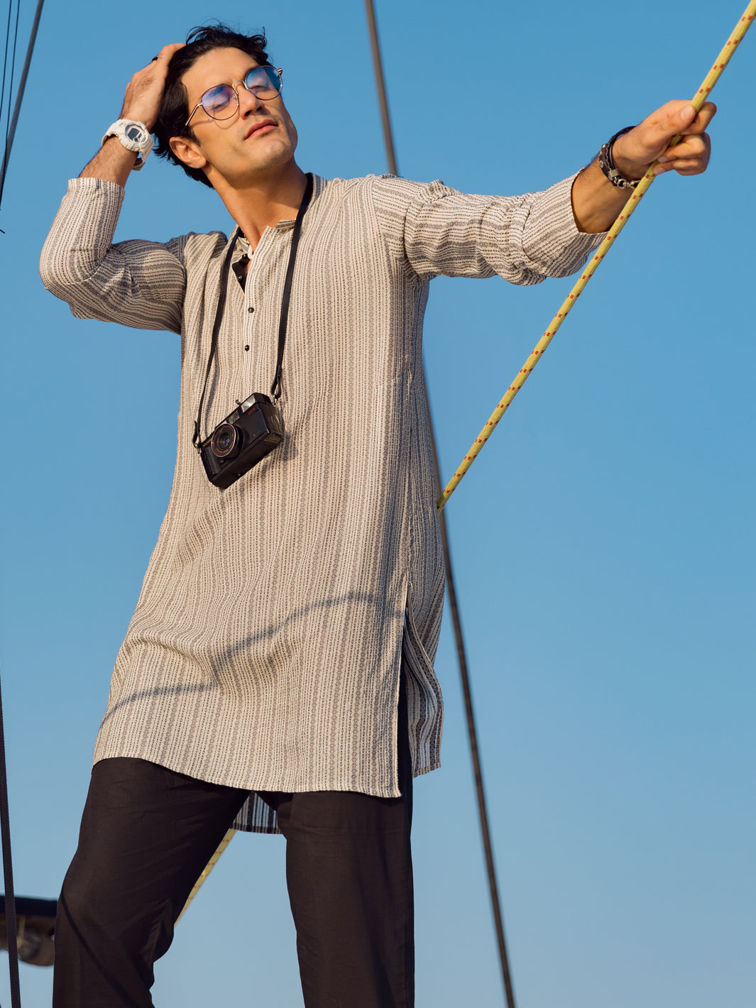 White Cotton Kurta - AL-K-1056
