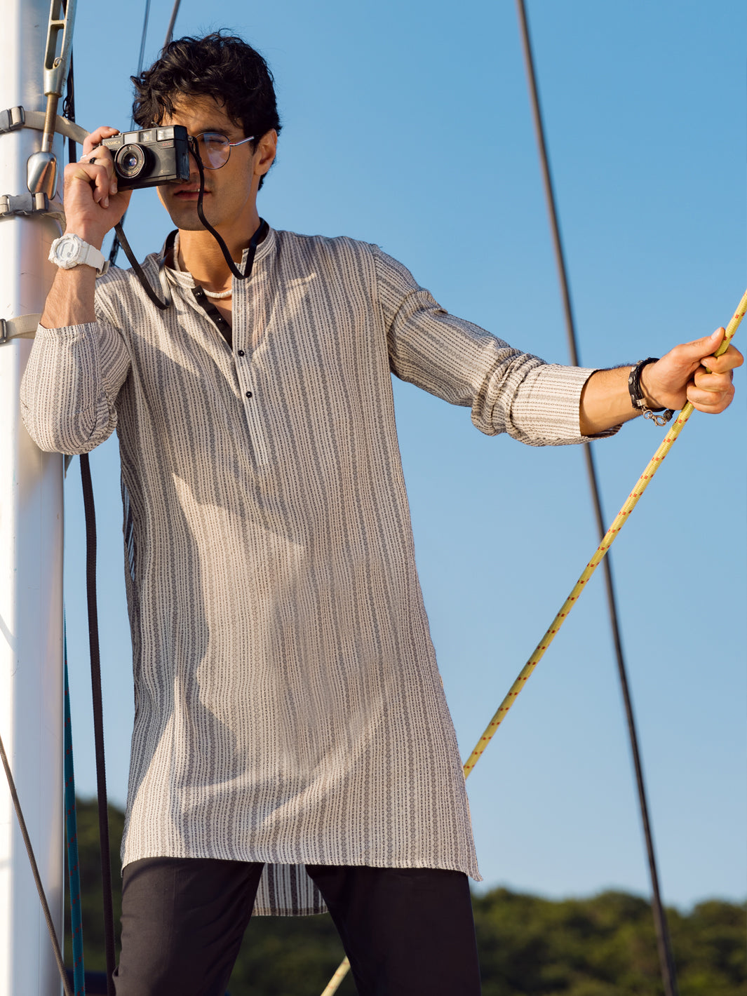 White Cotton Kurta - AL-K-1056