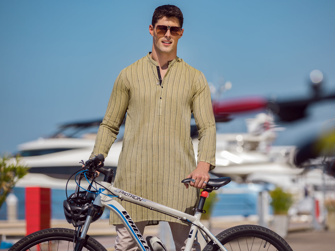 Olive Green Cotton Kurta - AL-K-1059