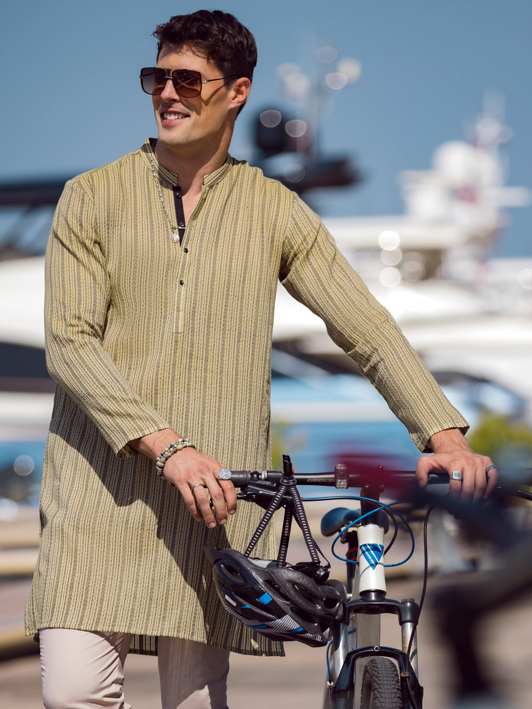 Olive Green Cotton Kurta - AL-K-1059