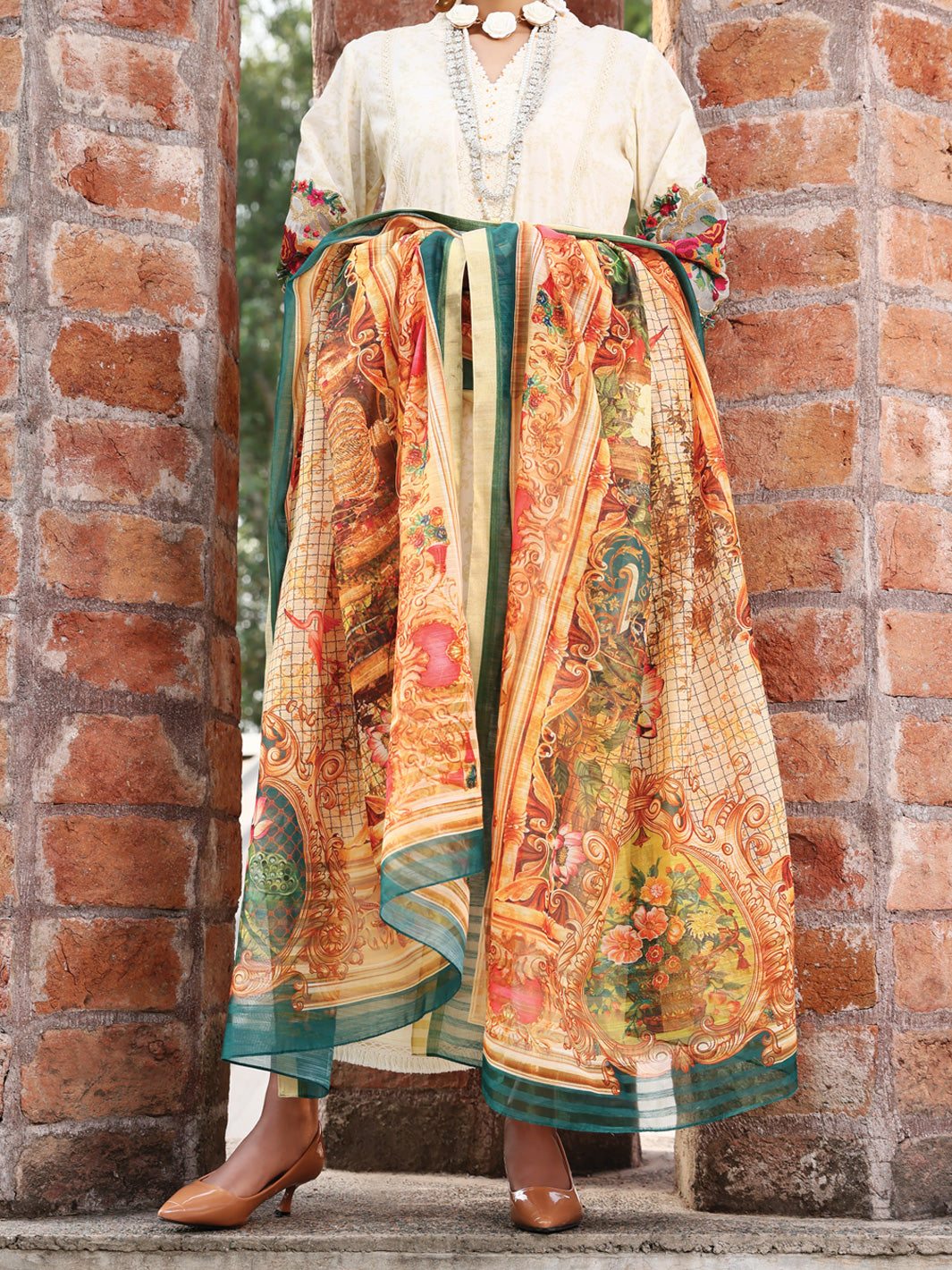 Off White Lawn 3 Piece Unstitched - ALP-3PS-1060