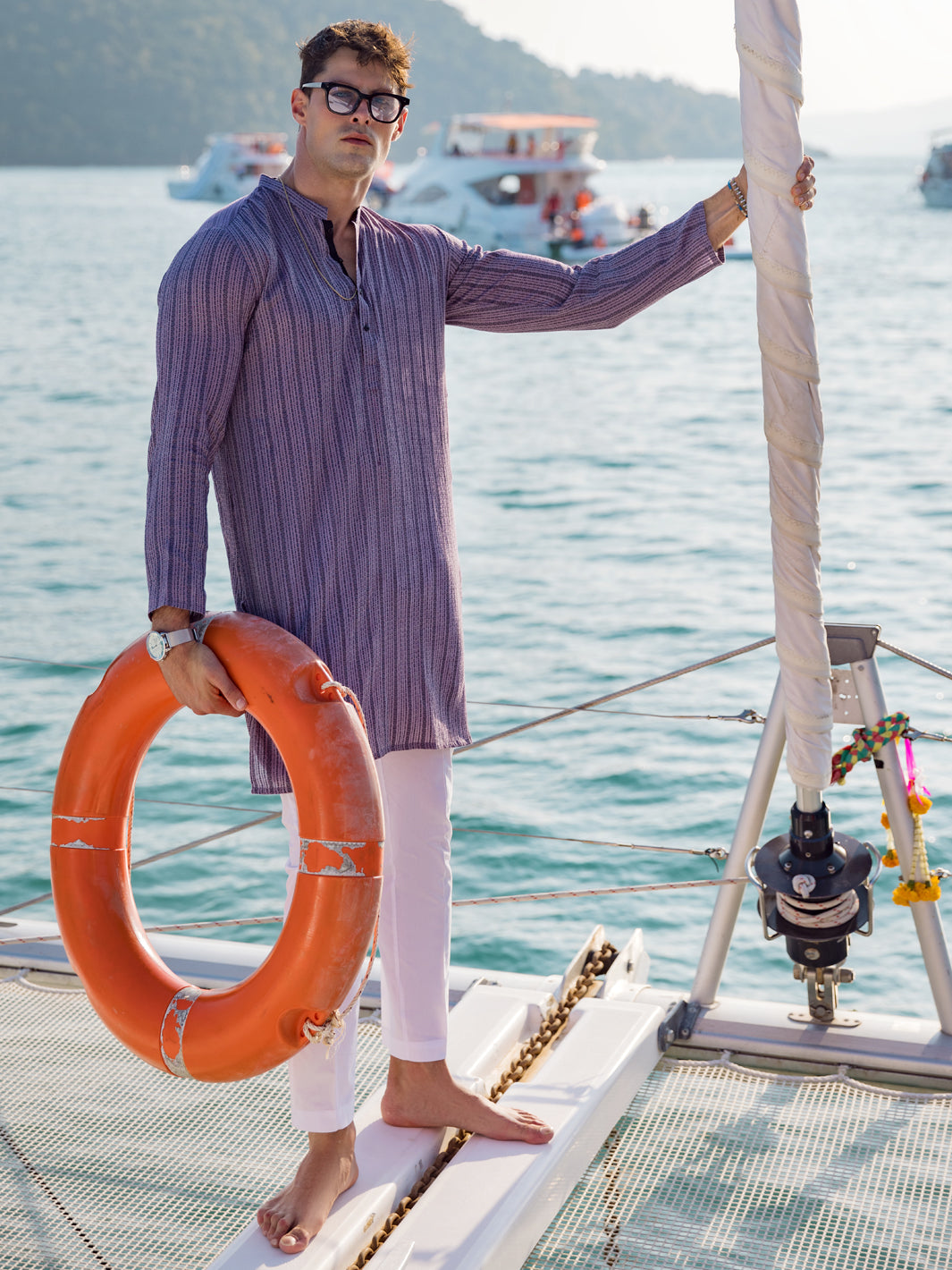Purple Cotton Kurta - AL-K-1060