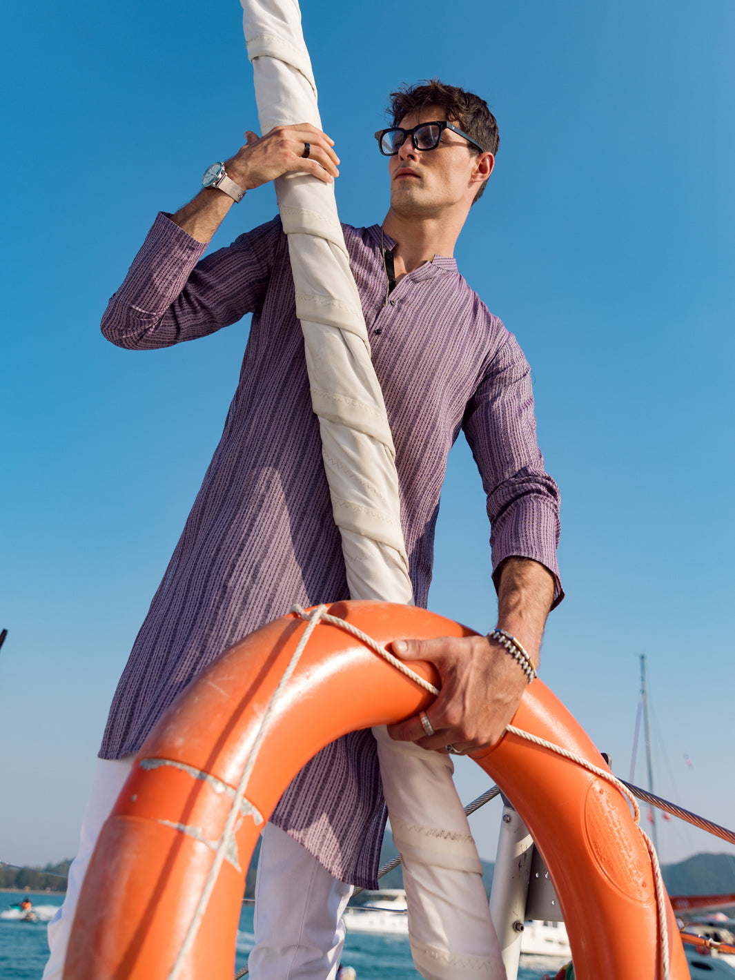 Purple Cotton Kurta - AL-K-1060