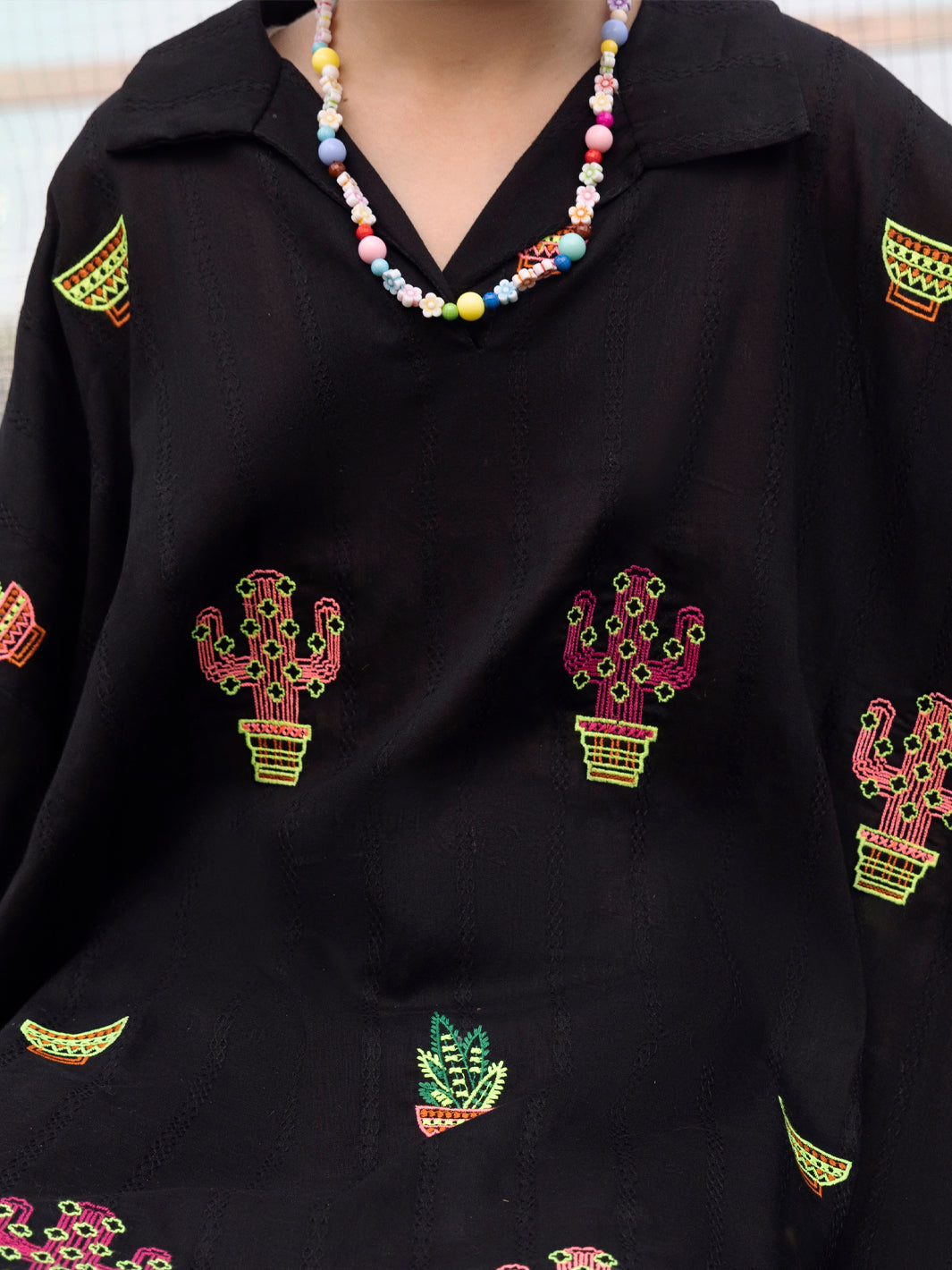 Black Cotton Kurti - ALT-LK-1063