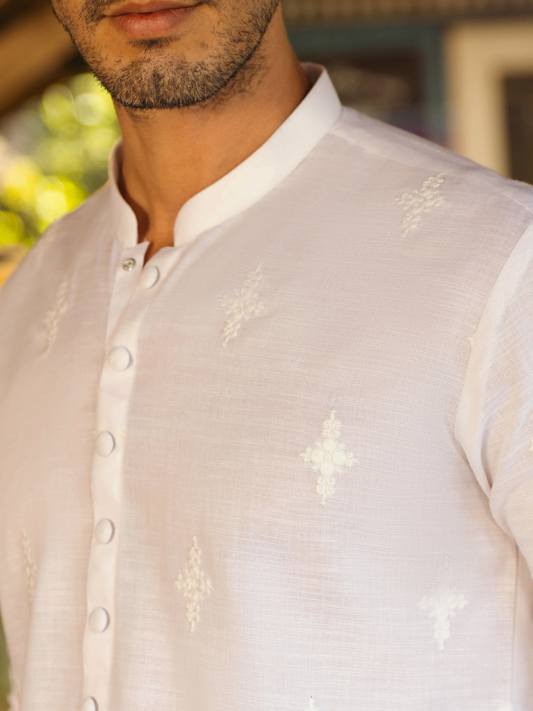 White Cotton Kurta - AL-K-1063C
