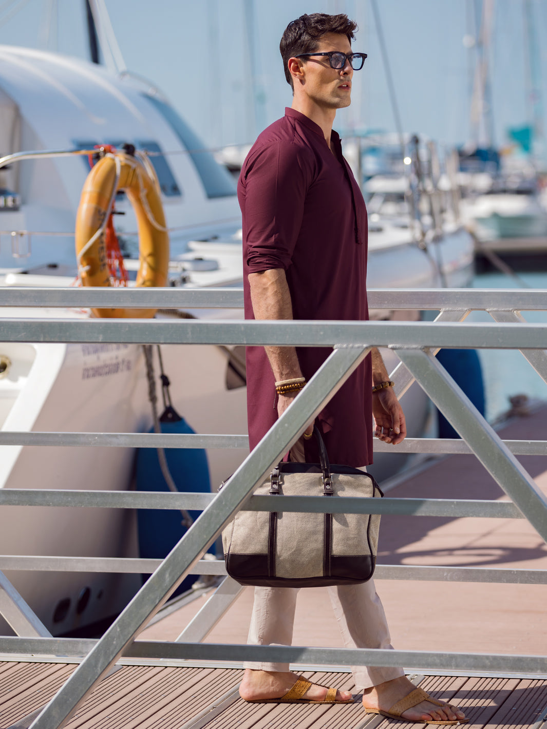 Maroon Blended Kurta - AL-K-1068C