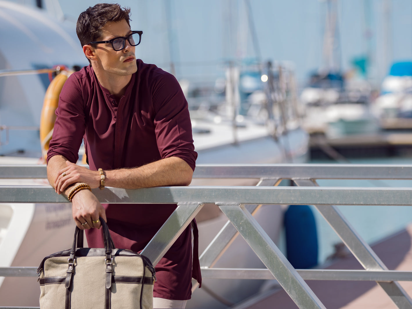 Maroon Blended Kurta - AL-K-1068C