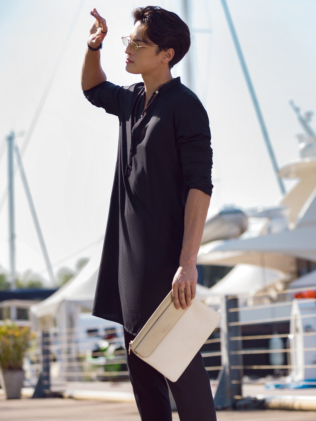 Black Blended Kurta - AL-K-1068E