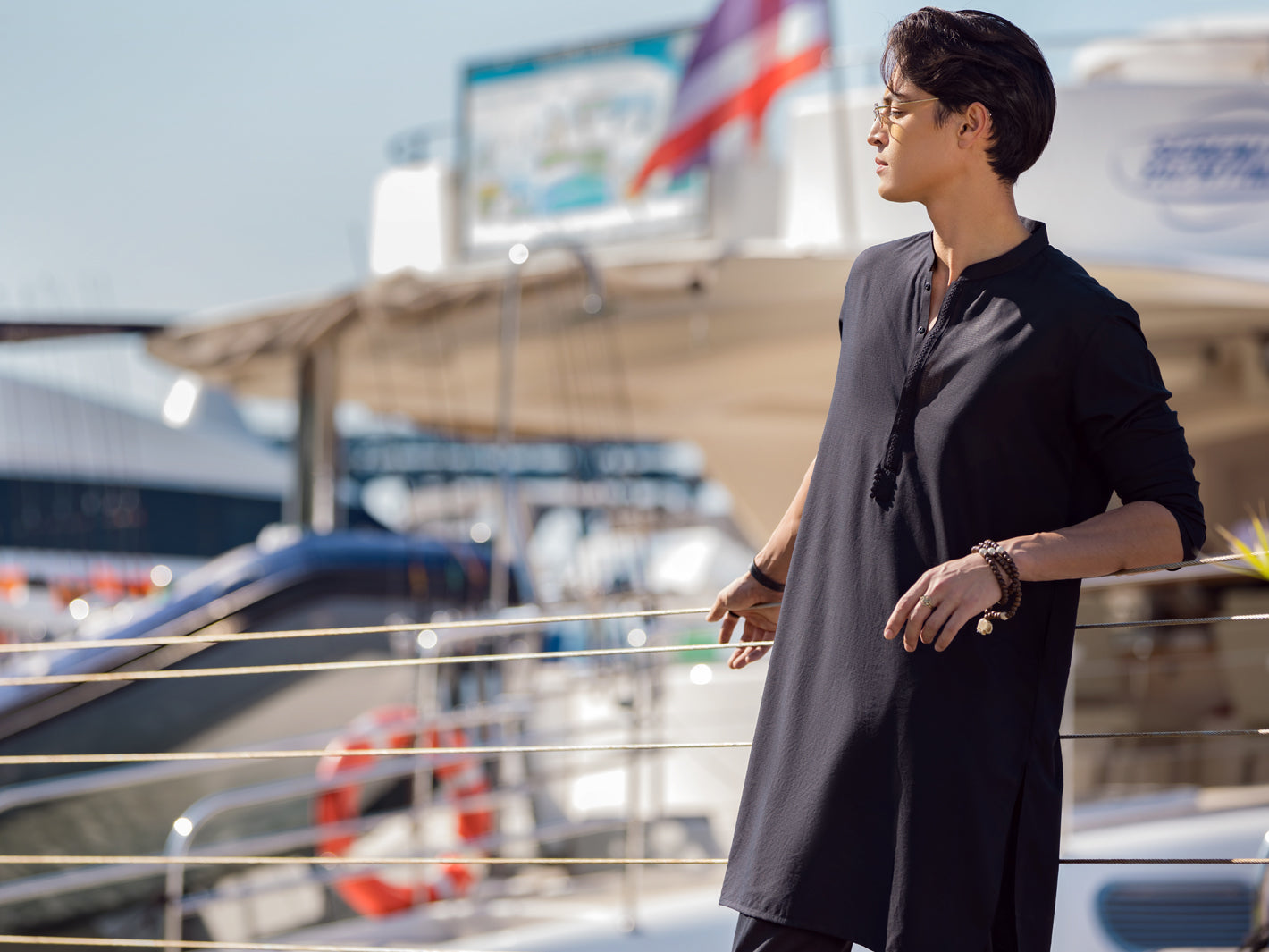 Black Blended Kurta - AL-K-1068E