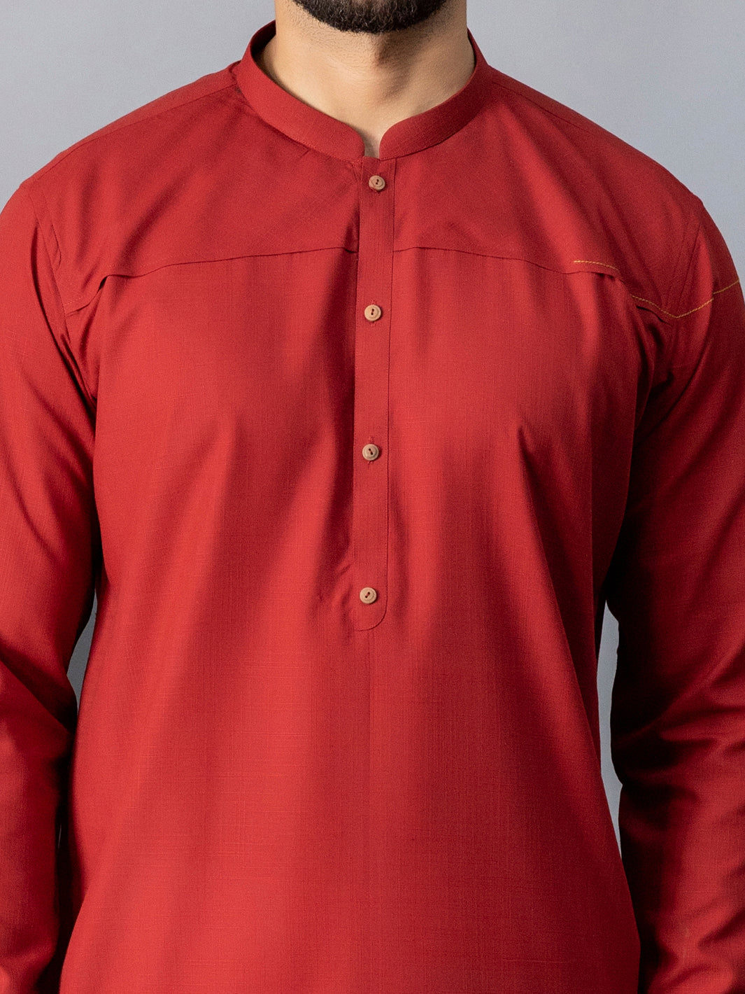 Red Blended Kurta - AL-K-1070A