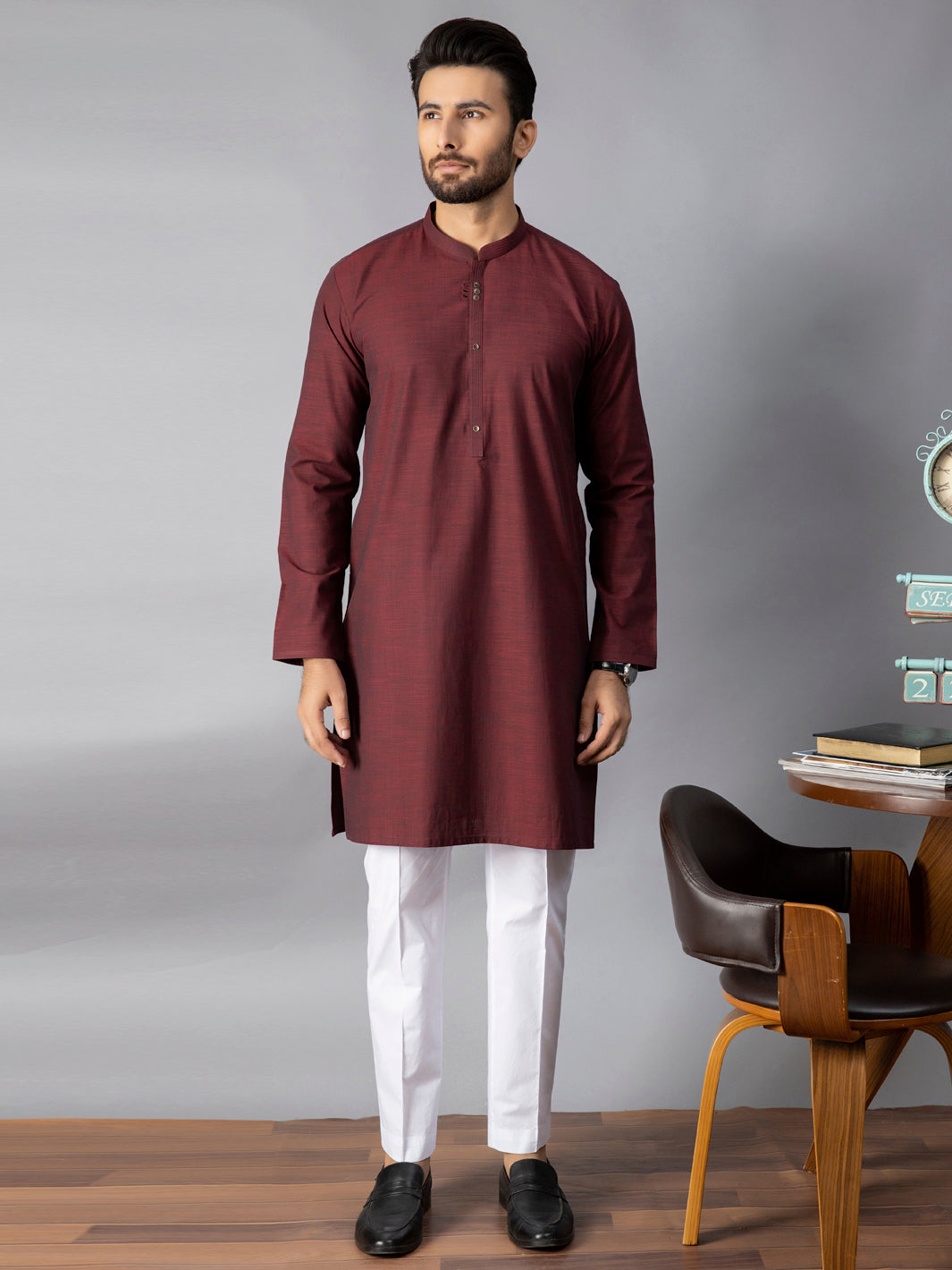 Maroon Kurta AL-K-1078 – Almirah