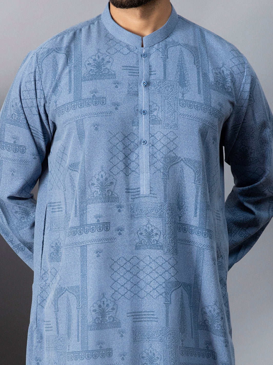 Blue Blended Kurta - AL-K-1082