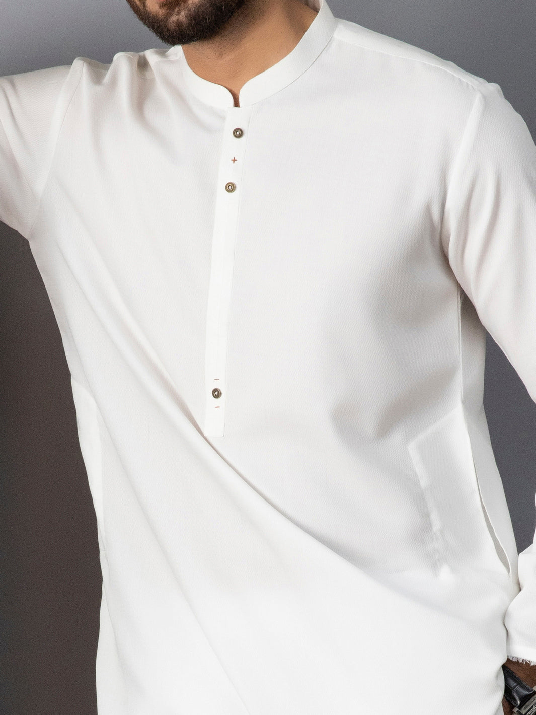 White Blended Kurta - AL-K-1085A