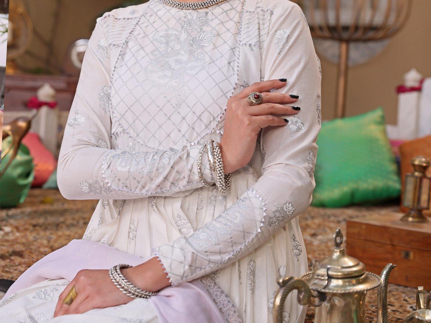 White Viscose 3 Piece Stitched - ALP-3PS-1089/S