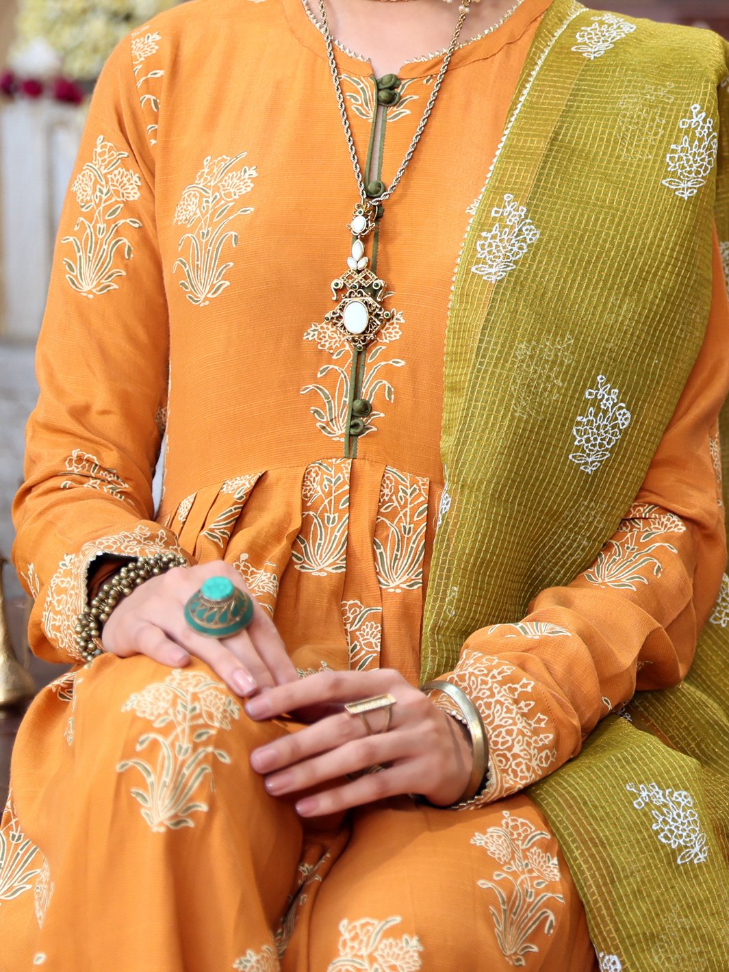 Mustard Cambric 3Pc Stitched - ALP-3PS-1091/S