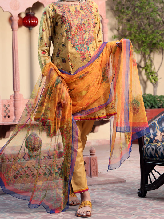 Mustard 3Pc Stitched - ALP-3PS-1132