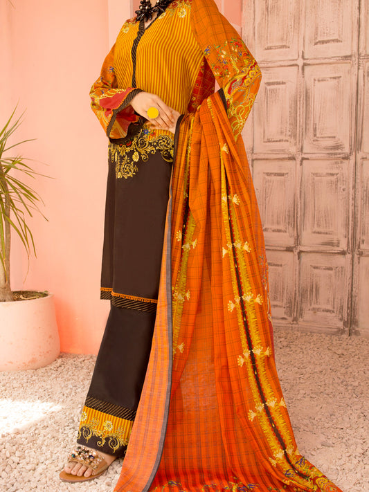 Mustard Lawn 3Pc Stitched - ALP-3PS-1134