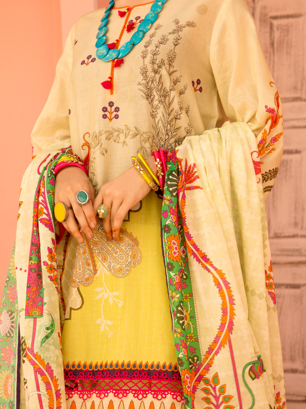 Beige Lawn 3Pc Stitched - ALP-3PS-1135