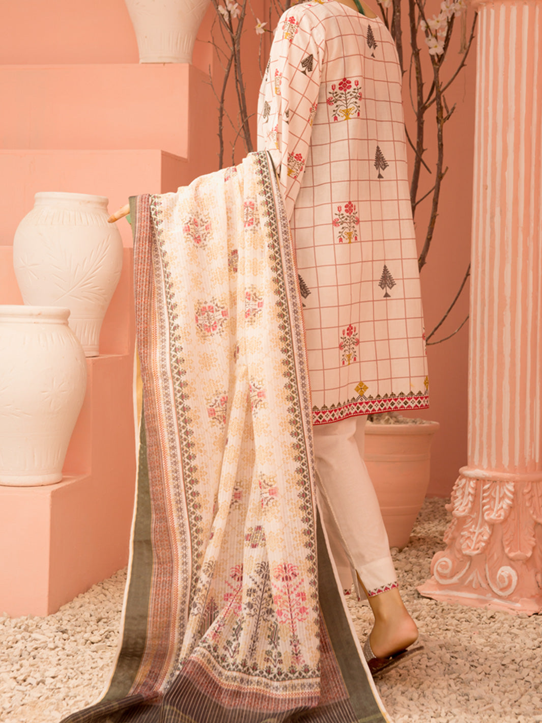 White Lawn 3Pc Stitched - ALP-3PS-1137