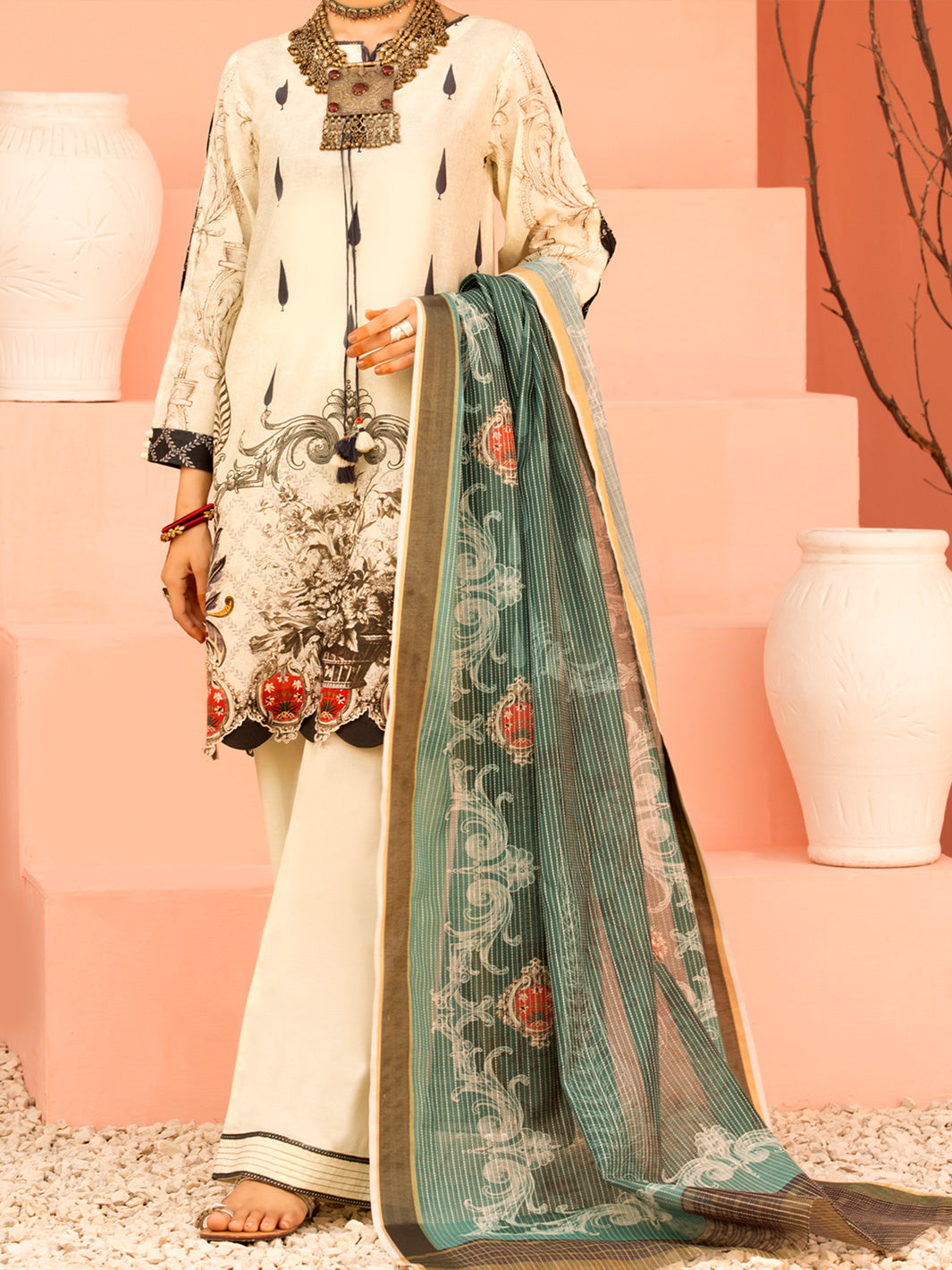 Ivory Lawn 3 Piece Stitched - ALP-3PS-1139