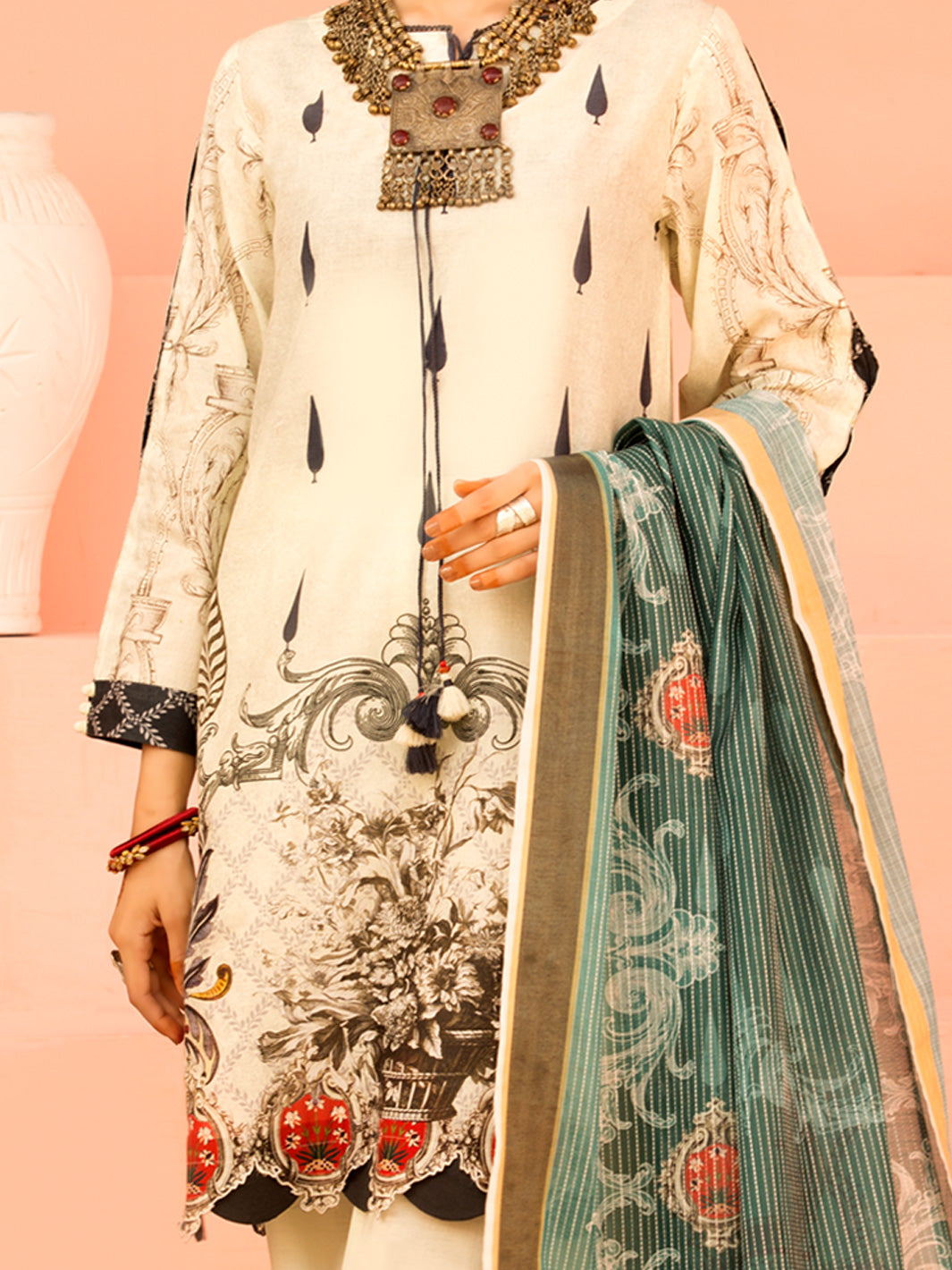 Ivory Lawn 3 Piece Stitched - ALP-3PS-1139