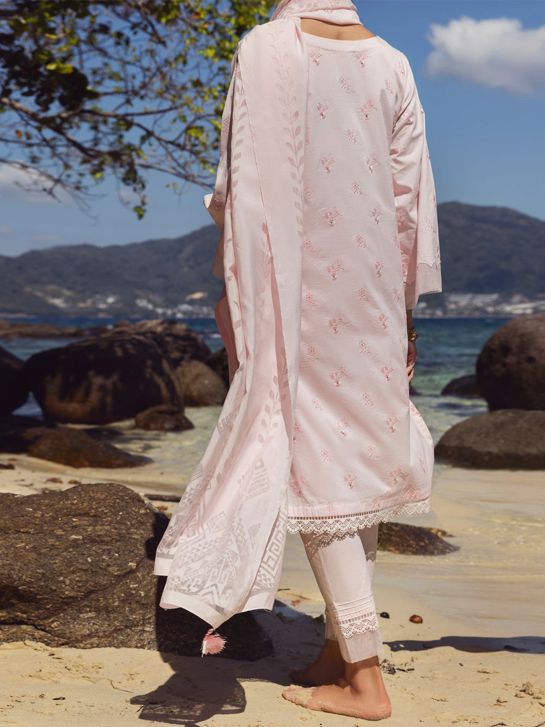 Pink Schiffli Lawn 3 Piece Stitched - ALP-3PS-1141