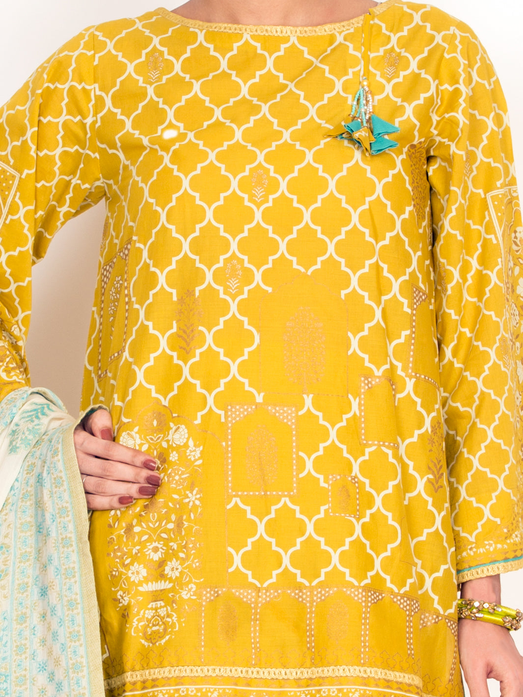 Lime Lawn 3Pc Stitched - ALP-3PS-1147