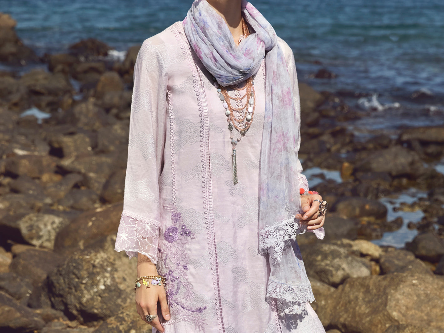 Lilac Cotton Jacquard 3 Piece Unstitched - ALP-3PS-1153