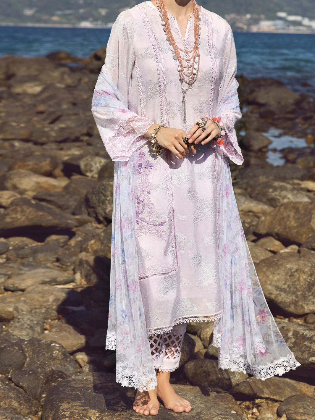 Lilac Cotton Jacquard 3Pc Stitched - ALP-3PS-1153