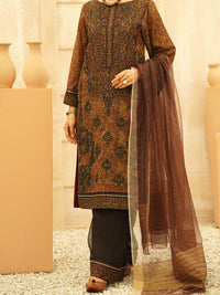 Brown Jacquard 3Pc Stitched - ALP-3PS-1164