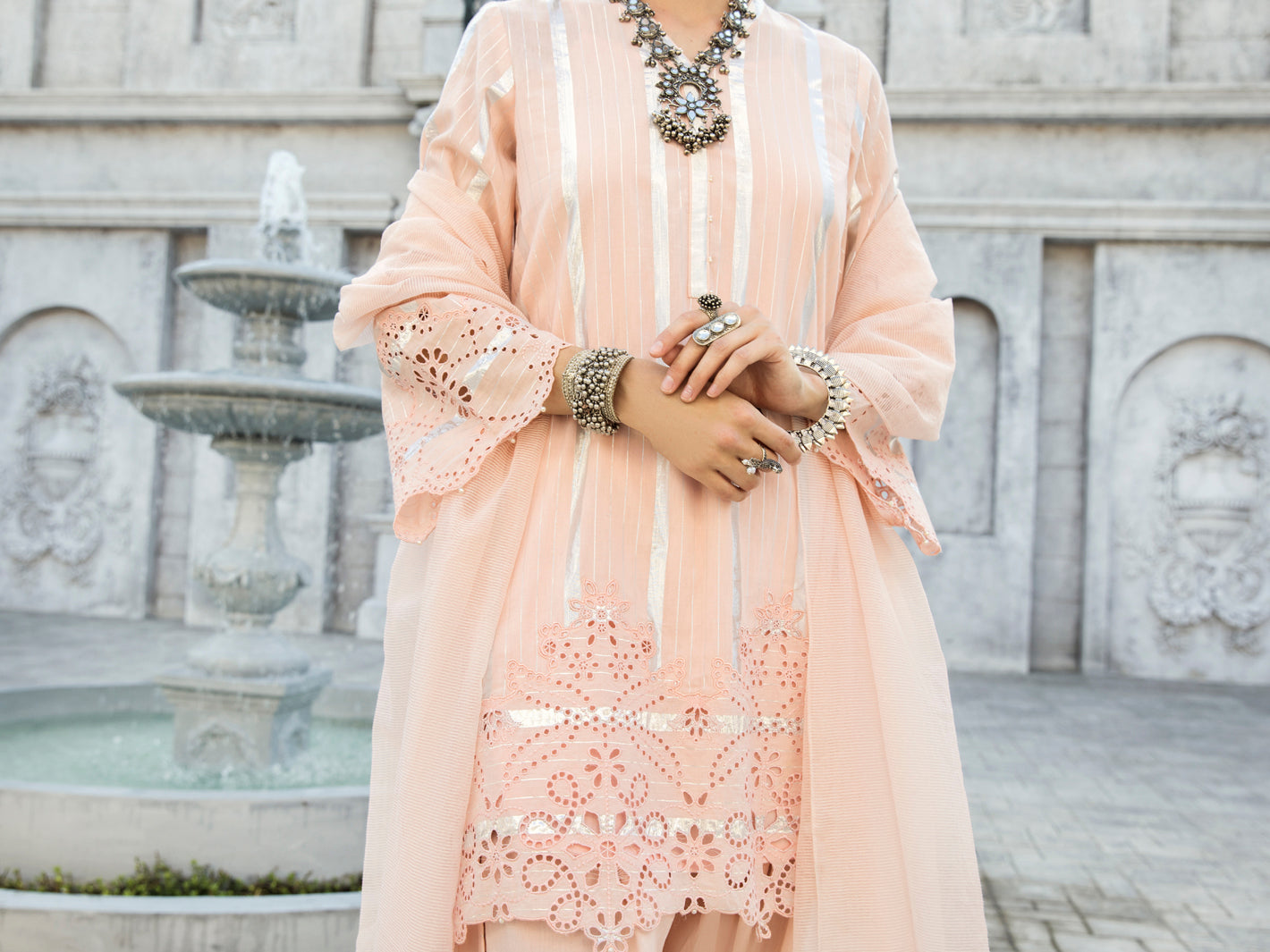 Pink Lurex Jacquard 3 Piece Unstitched - ALP-3PS-1188