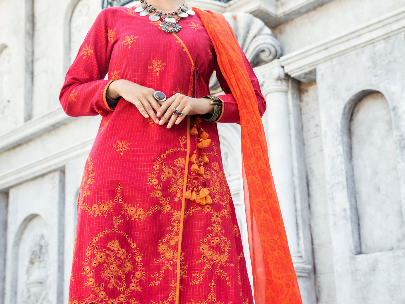 Pink Lurex Jacquard 3Pc Unstitched - ALP-3PS-1190