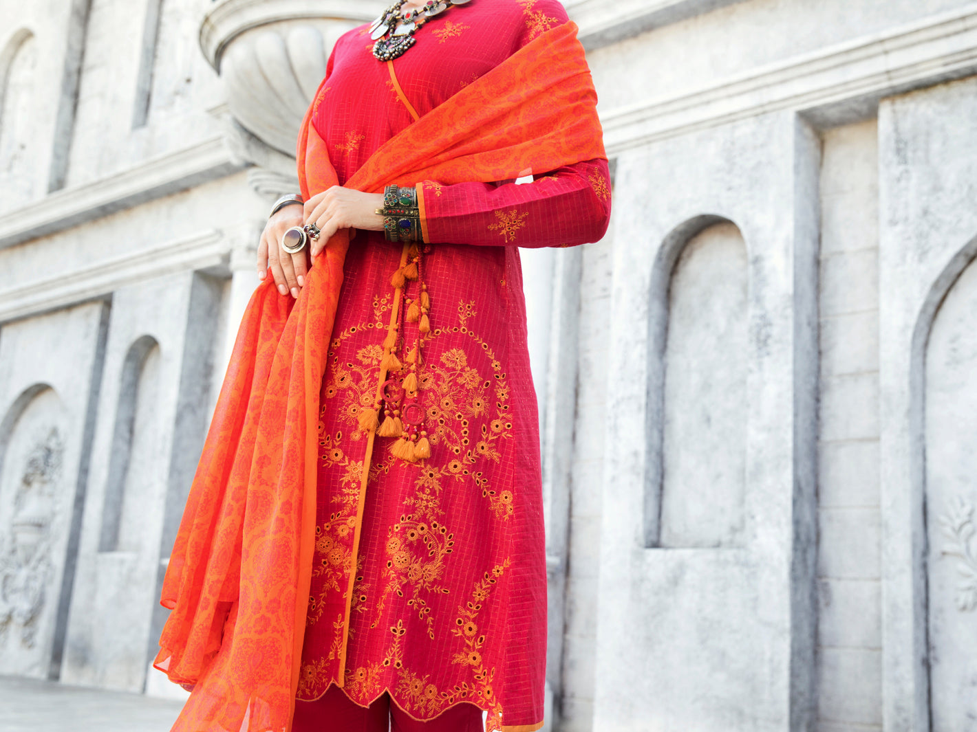 Pink Lurex Jacquard 3Pc Stitched - ALP-3PS-1190