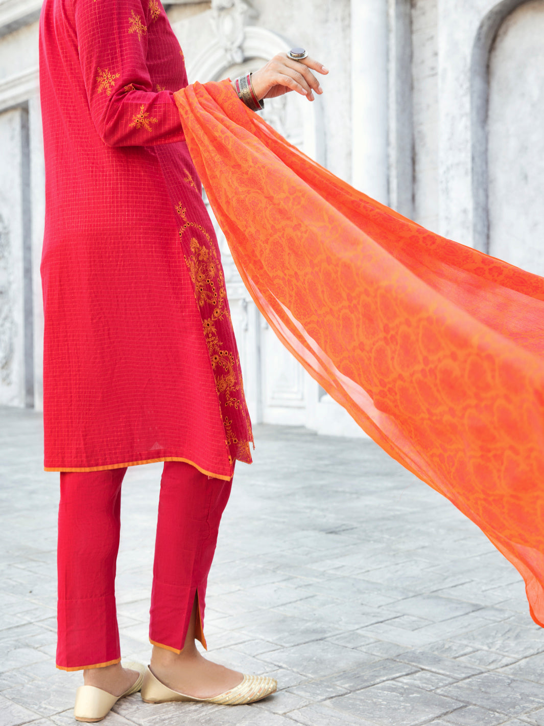 Pink Lurex Jacquard 3Pc Stitched - ALP-3PS-1190