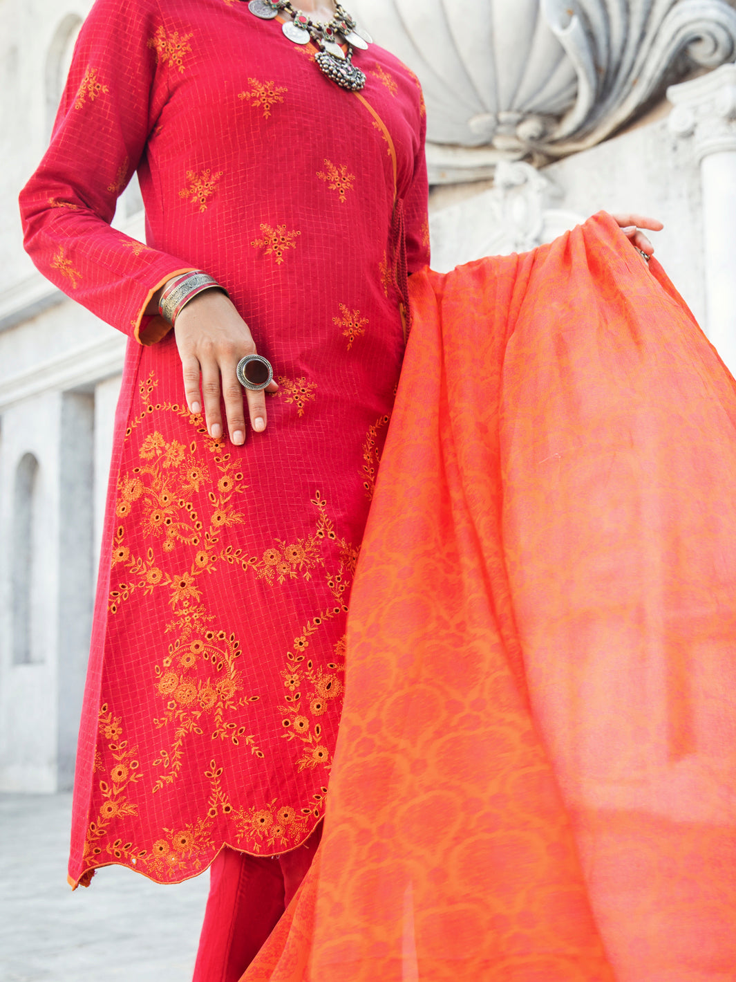 Pink Lurex Jacquard 3Pc Stitched - ALP-3PS-1190