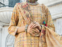 Mustard Lurex Jacquard 3Pc Stitched - ALP-3PS-1191