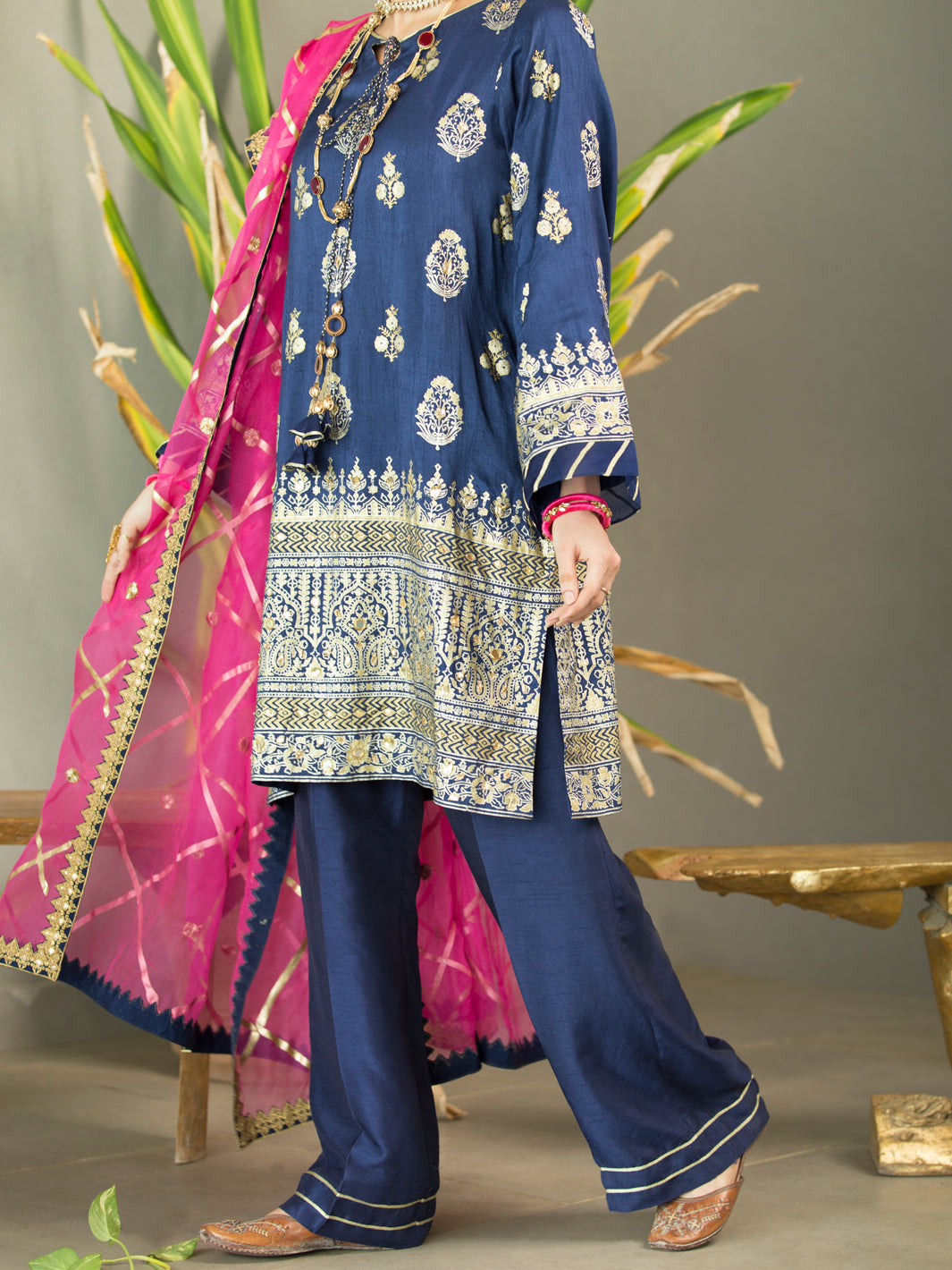 Blue Silk 3Pc Unstitched - ALP-3PS-1196