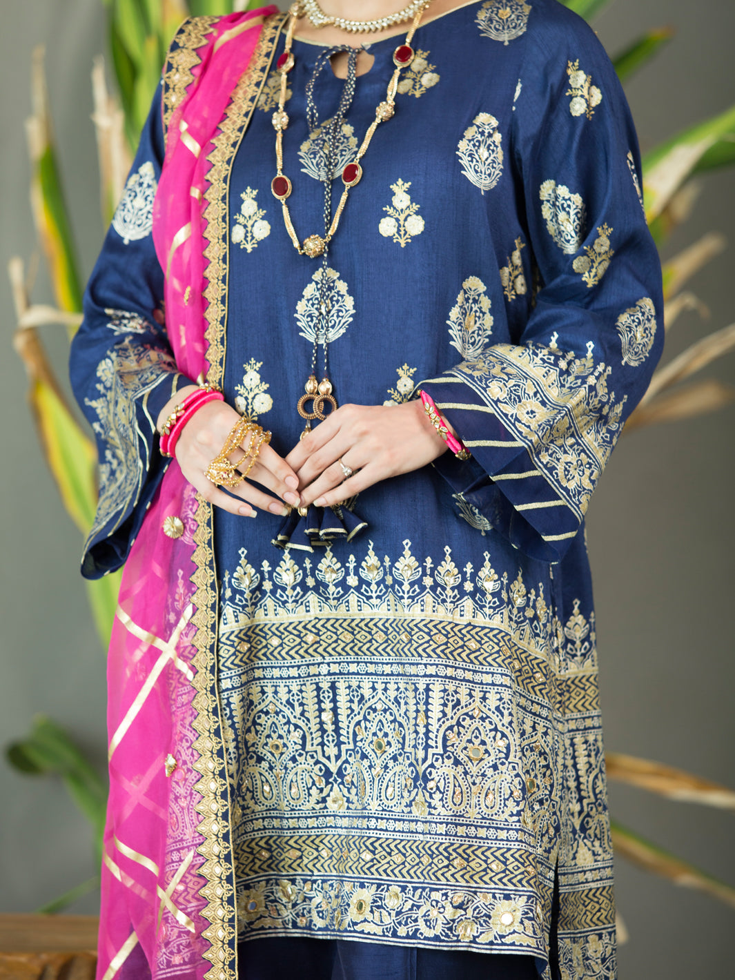 Blue Silk 3Pc Stitched - ALP-3PS-1196
