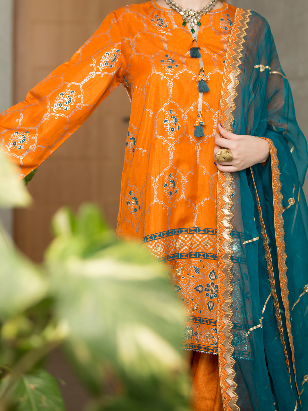 Orange 3 Piece Stitched - ALP-3PS-1198