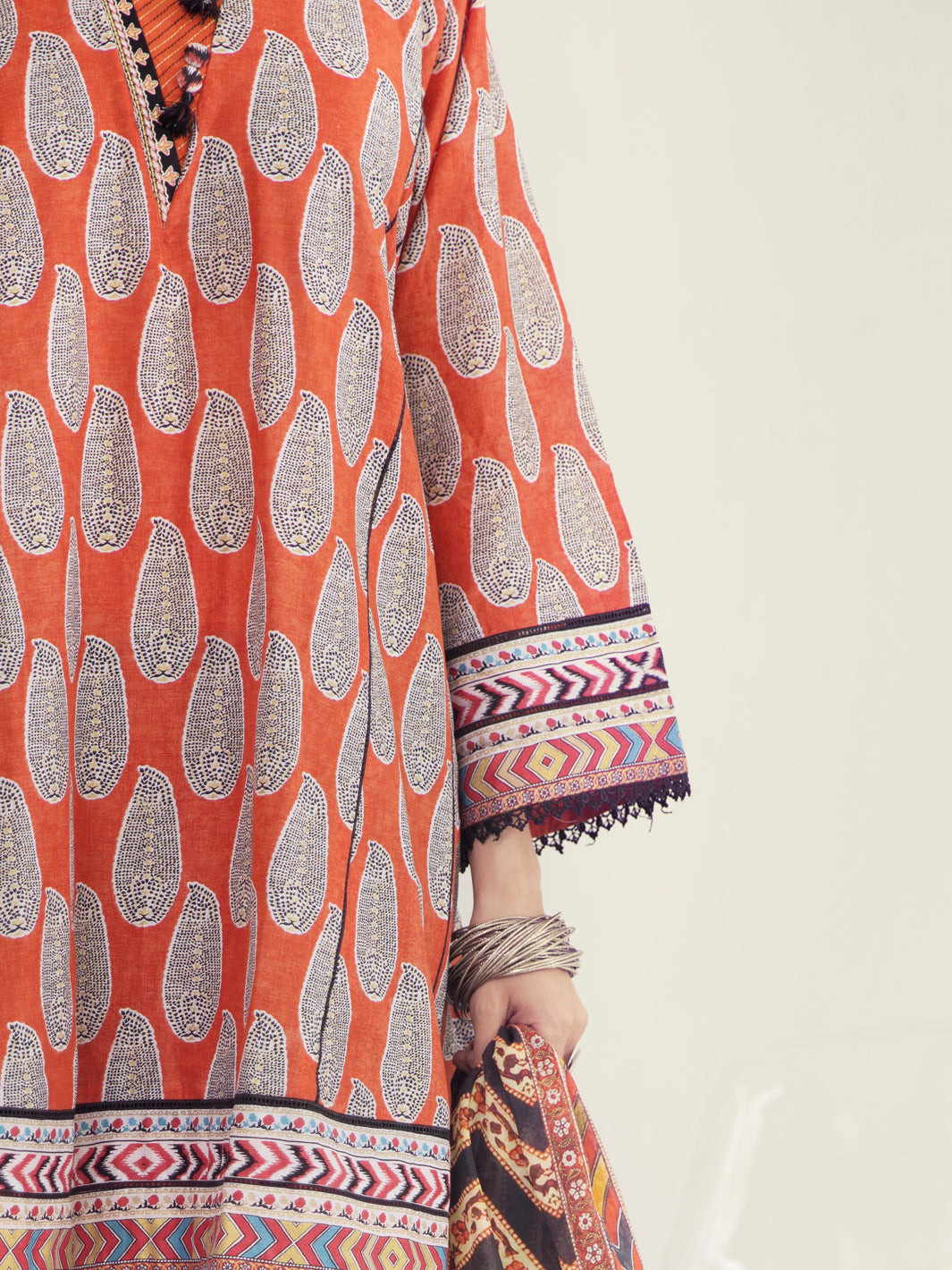 Orange Lawn 3Pc Unstitched - ALP-3PS-1238