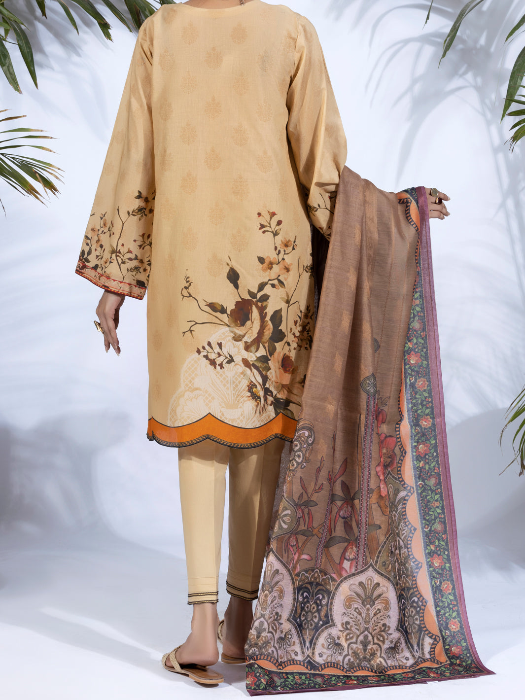 Beige Lawn 3Pc Stitched - ALP-3PS-1246