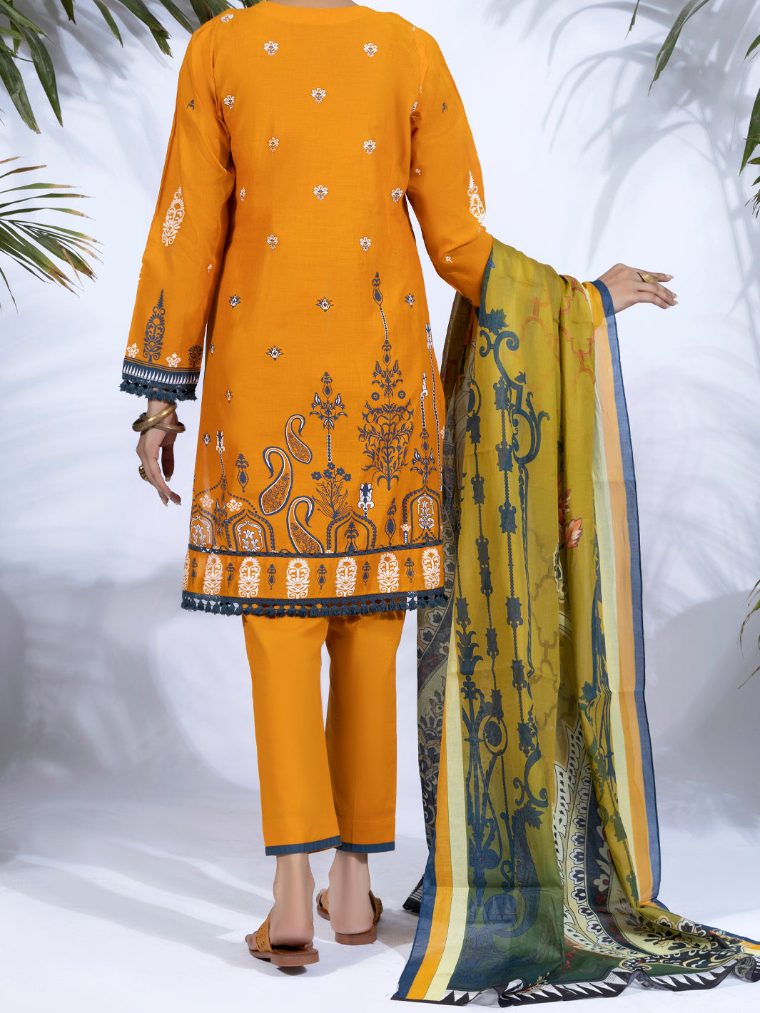 Orange Lawn 3Pc Stitched - ALP-3PS-1247
