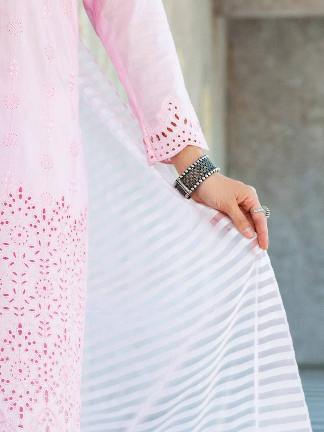 Pink Schiffli Lawn 3Pc Unstitched - ALP-3PS-1257