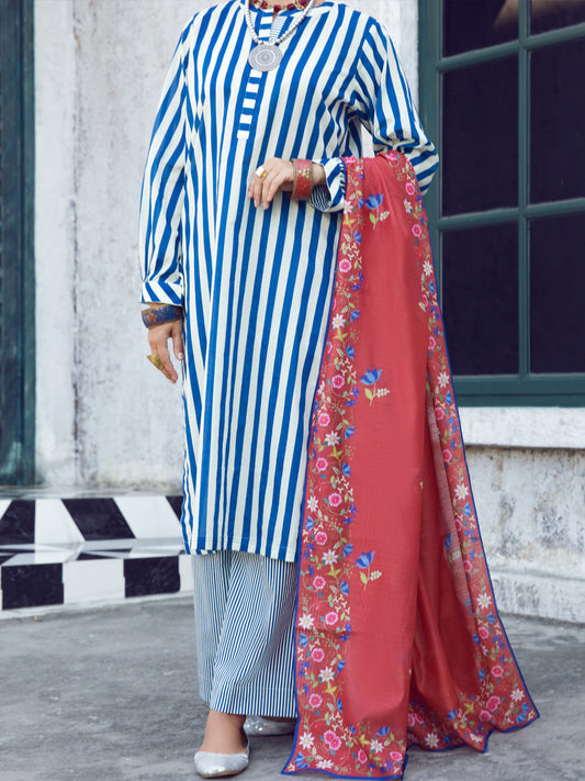 Blue Lawn 3Pc Unstitched - ALP-3PS-1298