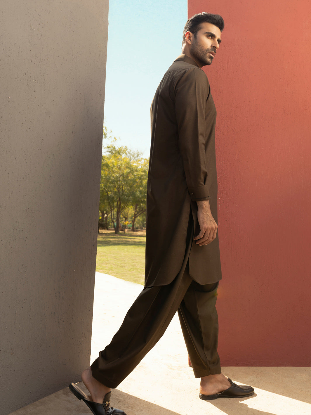 Brown Kameez Shalwar - ALWA-KS-288