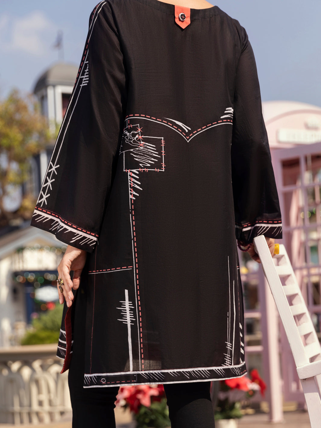 Black Lawn Tunic - ALP-LK-1338