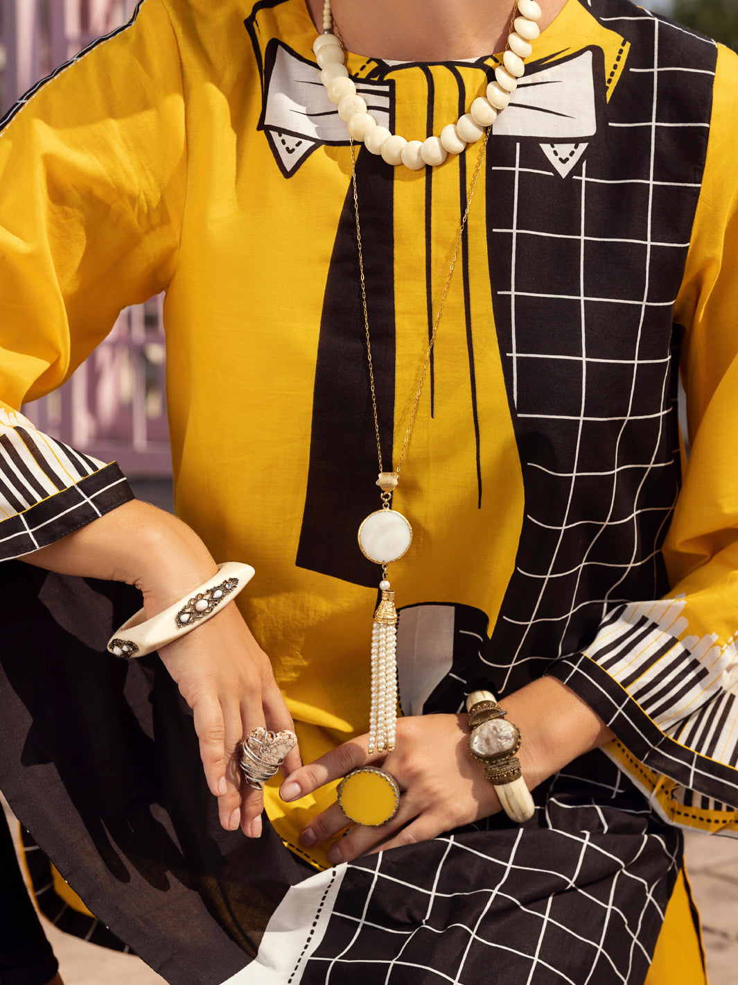 Yellow Lawn Tunic - ALP-LK-1339