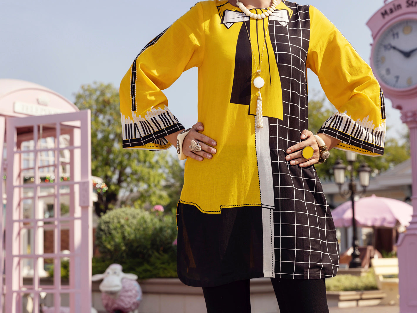 Yellow Lawn Tunic - ALP-LK-1339