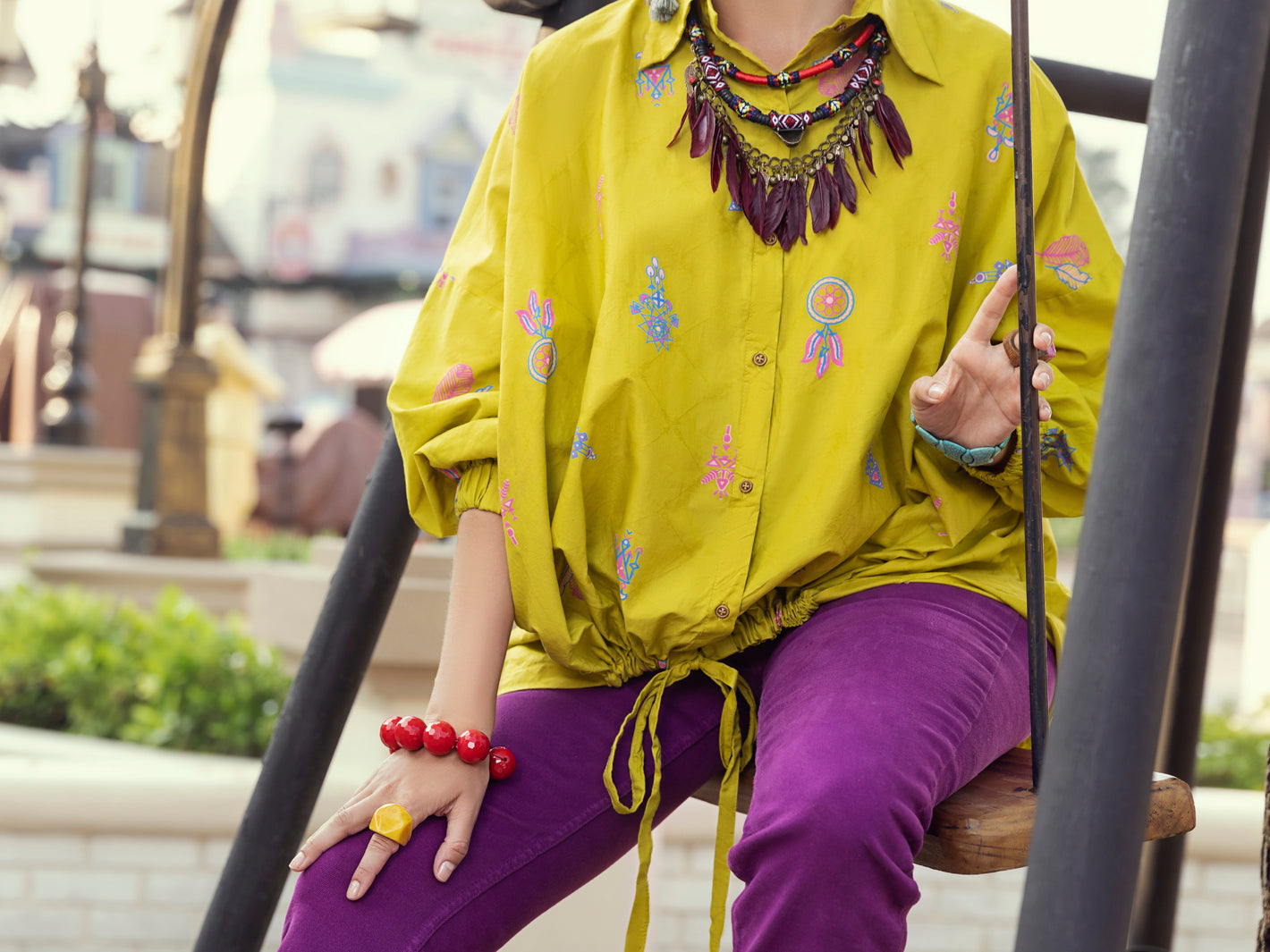 Lime Green Dobby Tunic - ALP-LK-1356