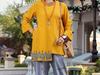 Mustard Dobby Tunic - ALP-LK-1358